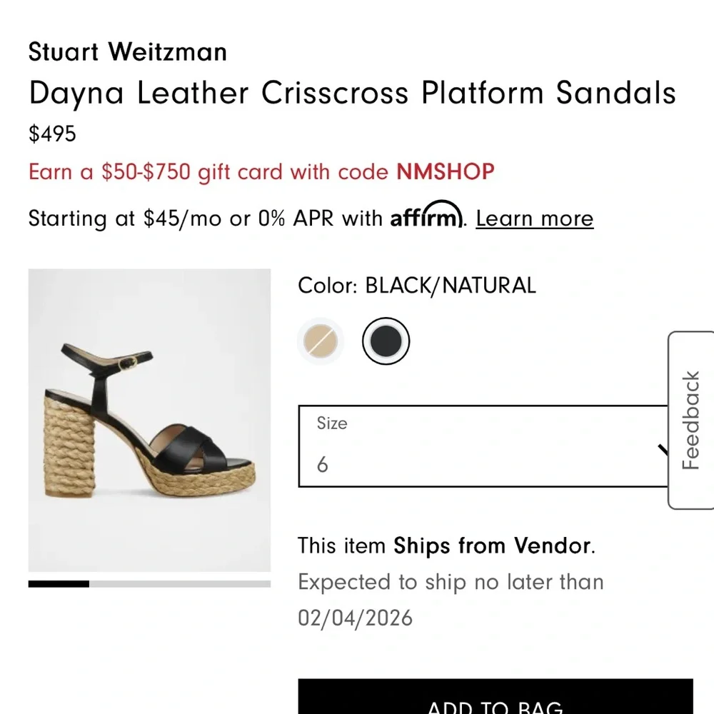 Stuart Weitzman Dayna Black and Tan Platform Sandals
